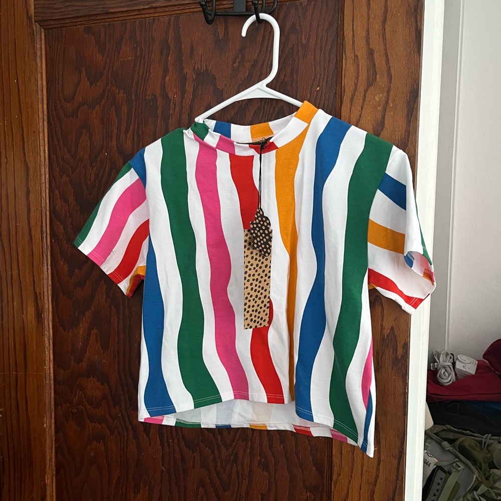 Nooworks Salvation Stripe Crop Top Small